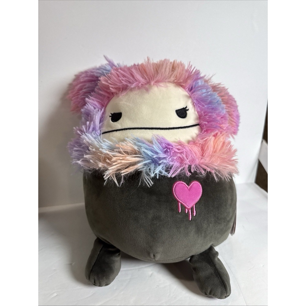 Squishmallow "Frumpy" EMO Valentines Black & Pink & Tie Dye Bigfoot 8" Plush NEW
